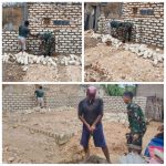 Wujud Kepedulian, Babinsa Koramil 0827/11 Pasongsongan Ikut Bantu Pembangunan Rumah Warga