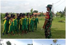 Babinsa Koramil Bluto Berikan Materi PBB untuk Tanamkan Disiplin Sejak Dini di SDN Aengbaja Raja