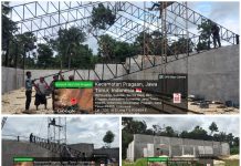 Babinsa Kawal Pemasangan Rangka Atap Koperasi Desa Merah Putih di Pragaan