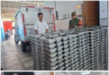 Dukung Tumbuh Kembang Anak, Babinsa Saronggi Dampingi Distribusi MBG di Desa Talang