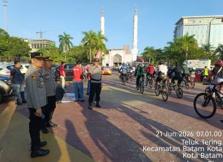 Pengamanan Terpadu Polresta Barelang Sukses Kawal Gowes HUT Batam Folding Bike ke-17 Tahun 2026