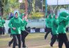 Senam Bersama Persit Pererat Kebersamaan dalam Kunjungan Kerja Ketua Koorcab Rem 084