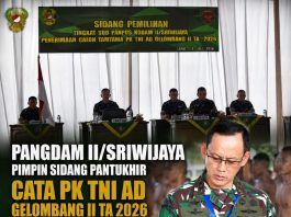 Pangdam II/Sriwijaya Pimpin Sidang Pantukhir Cata PK TNI AD Gelombang II TA 2026, Pastikan Seleksi Objektif dan Transparan