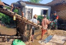 Babinsa Ganding Gotong Royong Bantu Bongkar Rumah Warga, Wujud Nyata Bakti TNI untuk Rakyat