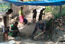 Proyek Karya Bakti Sekala di Desa Tanjung Molai di Garap Babinsa dan Warga