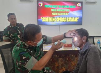 Bakti TNI AD Bantu Warga Sumenep Deteksi Katarak Sejak Dini
