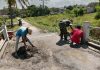 Babinsa Dampingi Pekerjaan Lis Tiang Jembatan Jambu Program KBSB