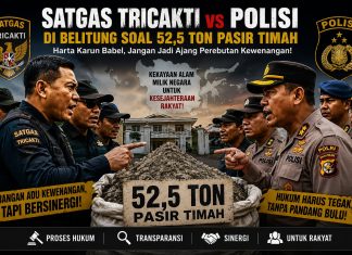 Satgas Tricakti vs Polisi di Belitung: Ketika Negara Beradu Otoritas di Atas 52,5 Ton Pasir Timah