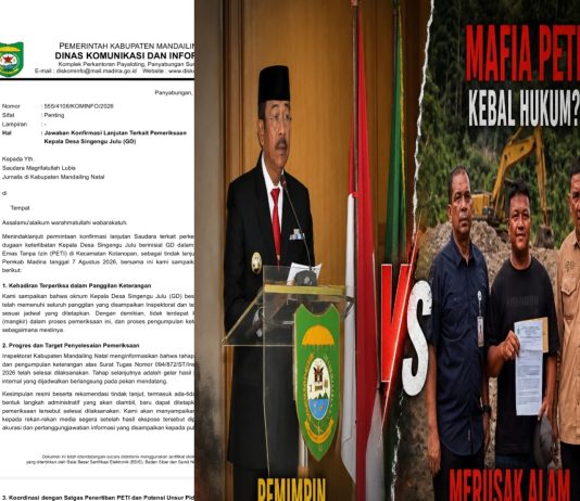 Polemik PETI Kotanopan Kian Memanas, Bupati Tegaskan Nasib Kades Singengu Julu Ditentukan Pekan Depan