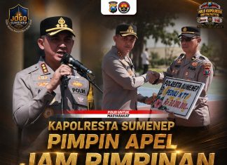 Kapolresta Sumenep Pimpin Apel Jam Pimpinan dan Penyerahan Bantuan Kemanusiaan untuk Korban Gempa NTT