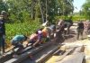 Besi WF Mulai Terpasang, Jembatan Galuguran Terus Dikebut TNI