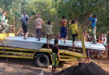 Besi WF Tiba, Jembatan Kadempol Segera Terpasang untuk Warga