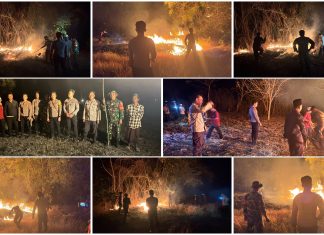 Api Lahap Lahan Kering di Raas, TNI-Polri dan Warga Turun Padamkan