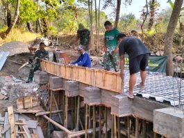 Jembatan Laok Saba Dikebut, Bondex dan Wiremesh Terpasang